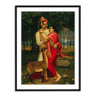 King Dushyanta proposing marriage with a ring to Shakuntala by Raja Ravi Varma Wall Art Painting for Home Decor 