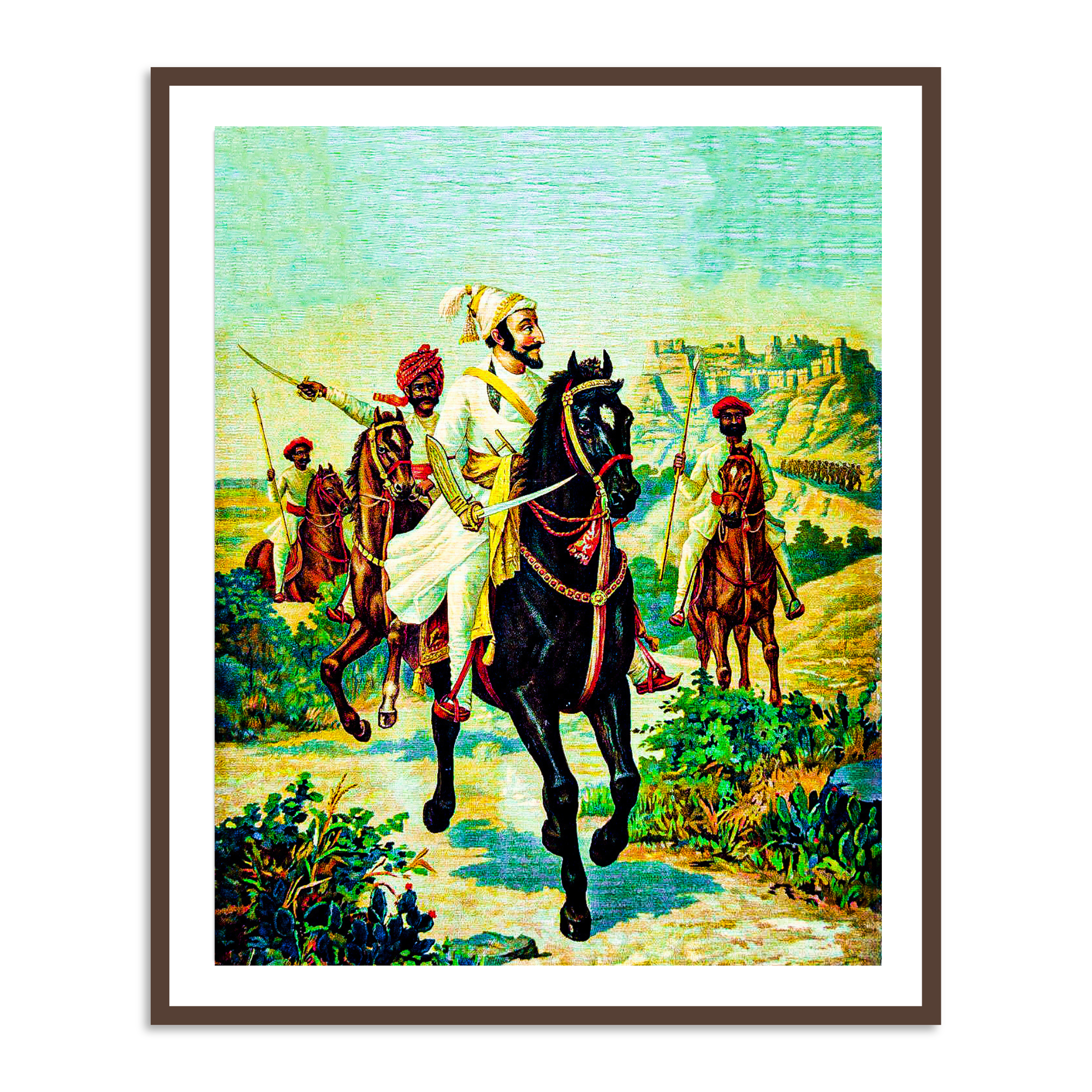 Buy Framed Chattrapati Shivaji Maharaj Painting for Indian Home Decor Online