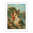 Goddess Saraswati by Raja Ravi Varma Wall Art Print for Home Decor for Home Decor India