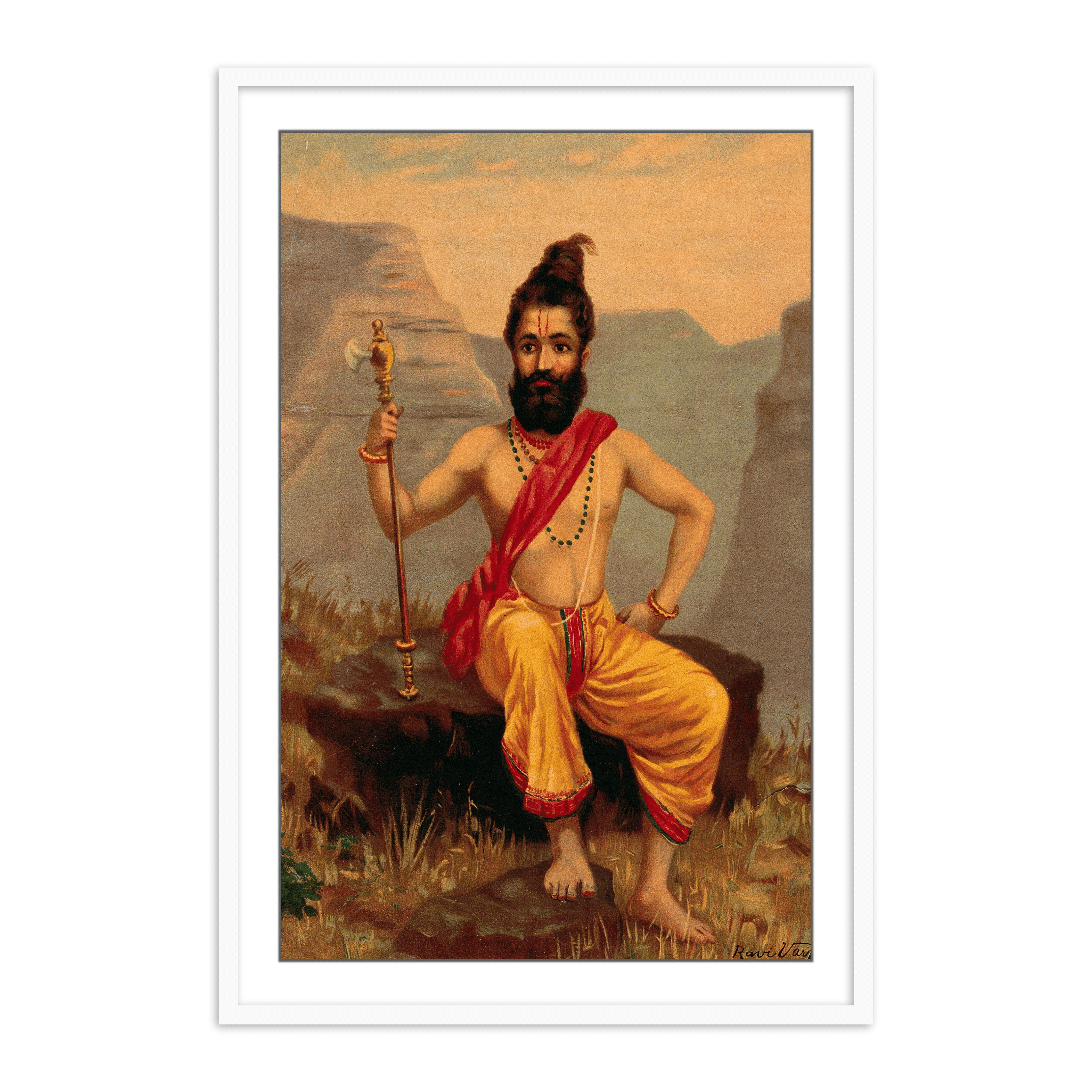 Vishnu's sixth avatar Parashu Rama by Raja Ravi Varma Wall Art Painting