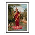 Lakshmi on her Lotus by Raja Ravi Varma Wall Art Print for Home Decor for every Indian Homes